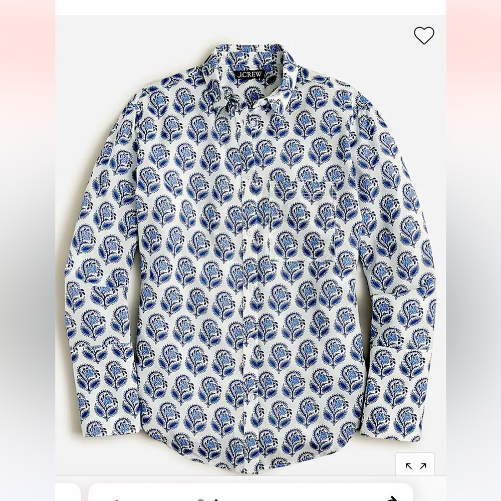 NWT J. Crew Garçon cotton voile shirt in bouquet block print